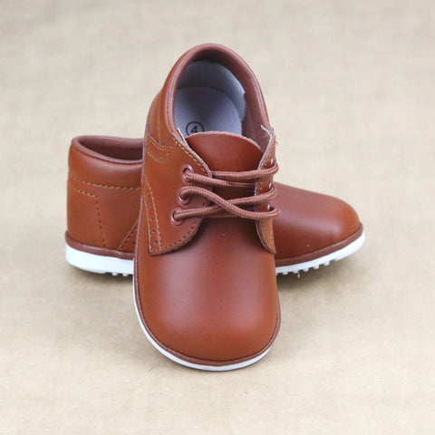 Angel Baby Boys Waxed Leather Lace Ups