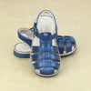 Boys Emerson Navy Classic Leather Fisherman Sandal - Petitfoot.com