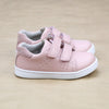 Toddler Girls Kenzie Double Velcro Strap Sweetheart Pink Leather Sneaker -Petitfoot.com