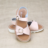 Toddler Girls Hera Classic Apricot Pink Leather Buckled Sandal With EVA Wedge Outsole