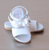 L'Amour White Toe Strap Grosgain Bow Sandals