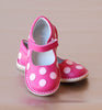 Angel Girls Fuchsia Leather Polka Dot Mary Jane