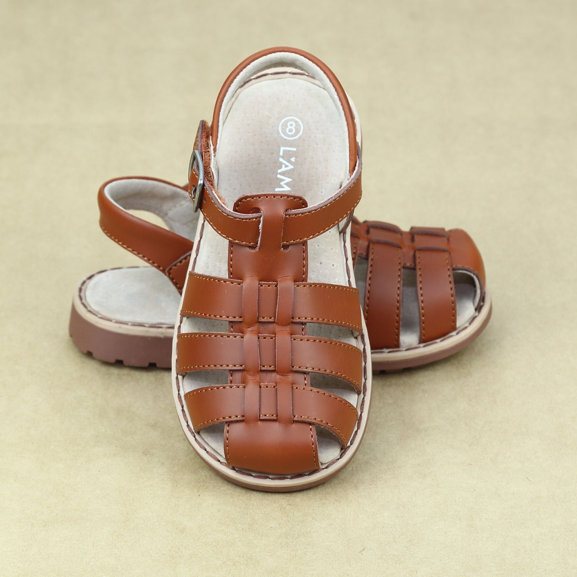 L'Amour Boys Emerson Classic Leather Fisherman Sandal in