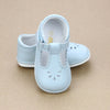 Angel Baby Girls Light Blue Scalloped Perforated Mary Jane - Petitfoot.com - Vintage Shoes Heirloom Shoes