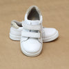 Toddler Girls Kenzie Double Velcro Strap Sweetheart White Leather Sneaker -Petitfoot.com