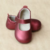 L'Amour Baby Girls Metallic Red Leather Crib Mary Jane - petitfoot.com