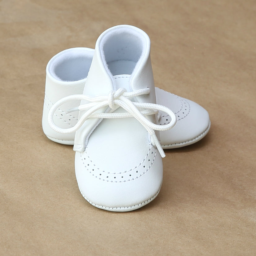  L'Amour Infant Boys White Leather Boot Crib Shoe - Petitfoot.com