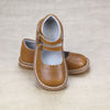 Vintage Inspired Toddler Mary Janes - Tatiana Camel Tan Scalloped Mary Janes - Romantic Vintage