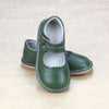 Vintage Inspired Toddler Mary Janes - Tatiana Green Scalloped Mary Janes - Romantic Vintage