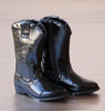 L'Amour Girls Black Embroidered Western Cowgirl Boots