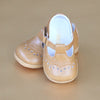 Angel Baby Girls Mustard Golden Yellow T-Strap Leather Mary Janes