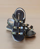 L'Amour Girls Black Studded Bow Sandal