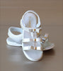 L'Amour Girls Silver Studded Bow Sandal