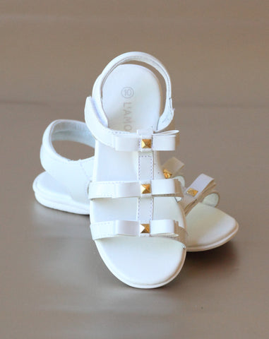 L'Amour Girls Studded Bow Sandal