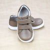 Toddler Boys Mocha Leather Kyle Double Velcro Strap Leather Sneaker - Petitfoot.com