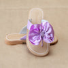 L'Amour Girls Lilac Satin Bow Sandal - Petitfoot.com
