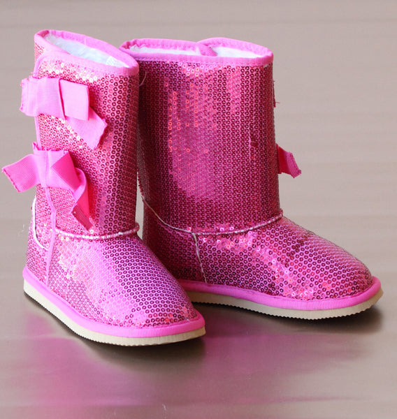 L'Amour Girls Sparkling Sequin Bow Boot – Petit Foot