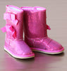L'Amour Girls Fuchsia Sparkling Sequin Bow Boot