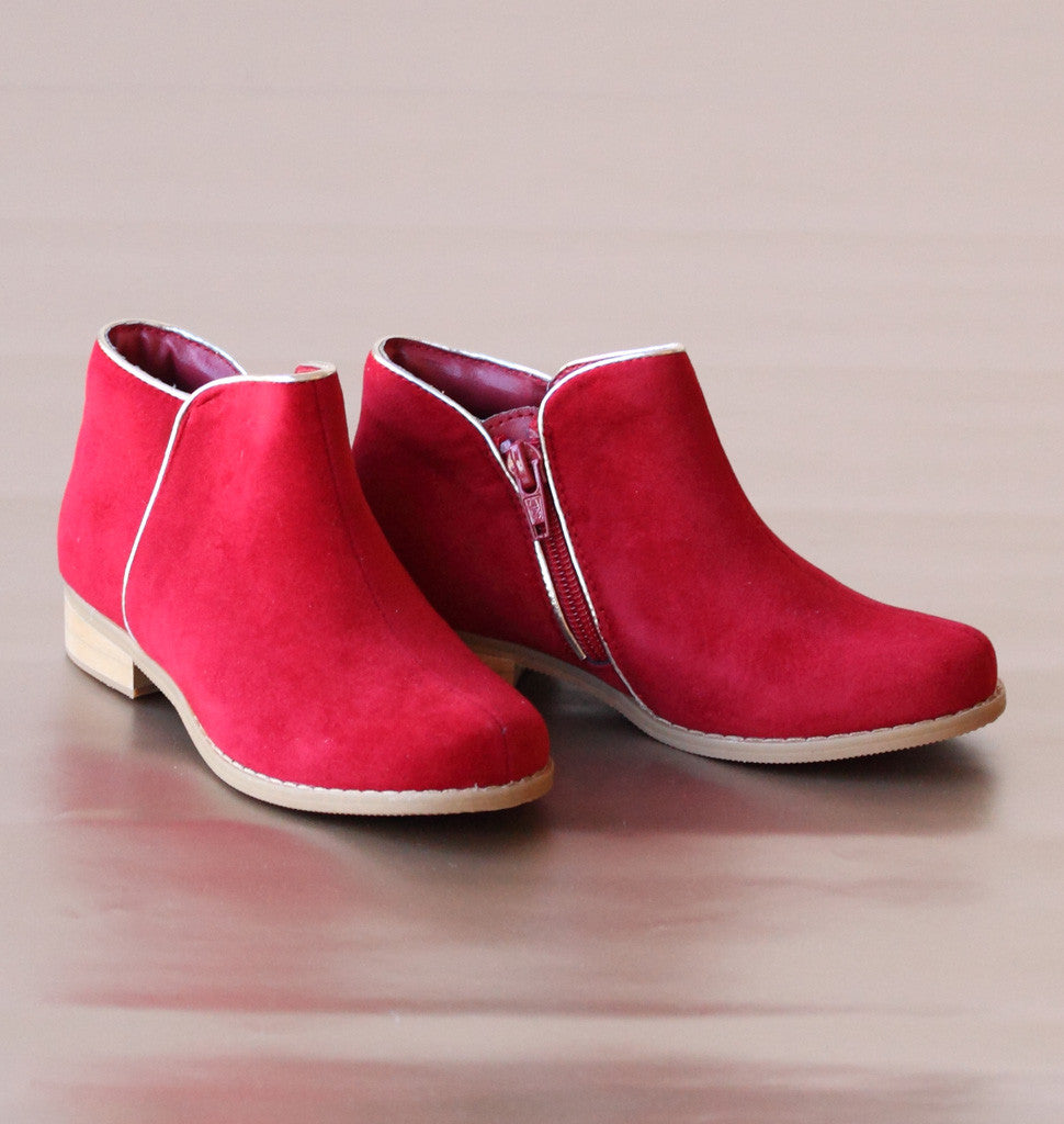 Girls red on sale ankle boots