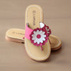 L'Amour Girls Fuchsia Gerbera Daisy Thong Sandal