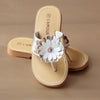 L'Amour Girls Silver Gerbera Daisy Thong Sandal