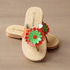 L'Amour Girls Tangerine Orange Gerbera Daisy Thong Sandal