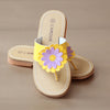 L'Amour Girls Yellow Lilac Gerbera Daisy Thong Sandal