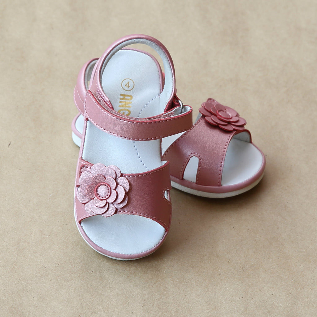 Angel Baby Girls Flower Cut Out Leather Sandal – Petit Foot