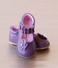 Angel Baby Girls Purple Jeweled Flower Leather Mary Jane
