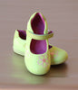 L'Amour Girls Lime Sporty Mesh Embroidered Mary Jane