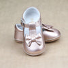 Angel Baby Girls Rosegold Leather Minnie Bow T-Strap Mary Jane - Petitfoot.com