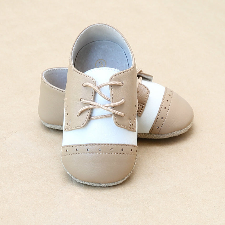 Infant Boys Leather Saddle Derby Crib Shoe Tan / 1 Infant Boys Leather Saddle Derby Crib Shoe Tan / 1