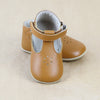L'Amour Shoes Infant Girls Lisette T-Strap Crib Mary Jane - Caramel - Petitfoot.com