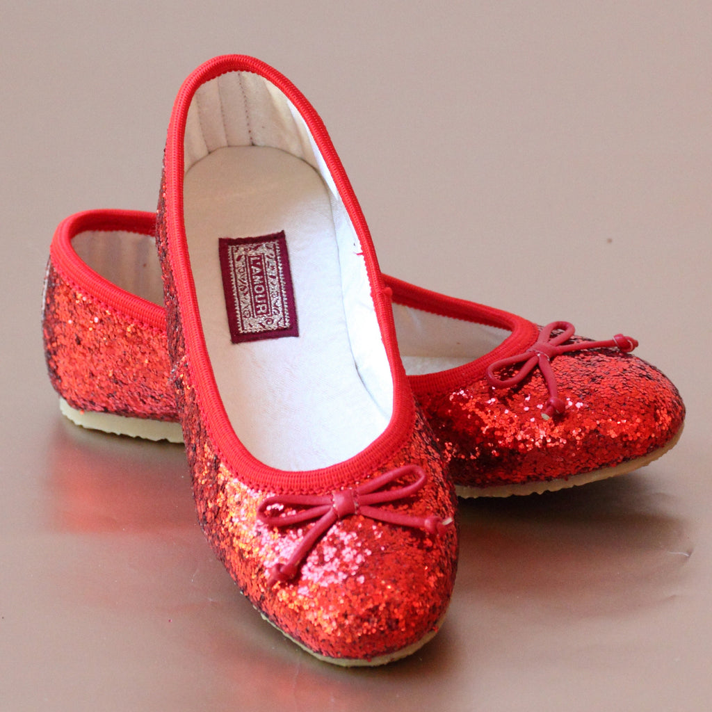 Eloise Fine Glitter Special Occasion Almond Shaped Flat – L'Amour Shoes