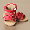 L'Amour Girls Red Leather Braided Sandal