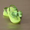 L'Amour Girls Polka Dot Lime Bow Flip Flop Sandal