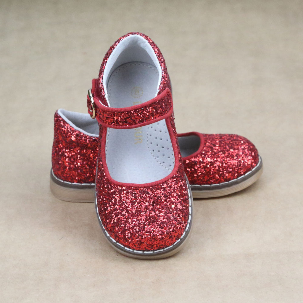 Holiday Toddler Girls Red Glitter Mary Janes - Petitfoot.com