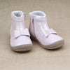Girls Blush Pink Shimmer Suede Leather Bow Leather Ankle Boot by L'Amour Shoes - Petitfoot.com