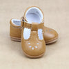 Angel Baby Girls Mustard Gold Yellow Scalloped Perforated Mary Jane - Petit Foot