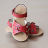 L'Amour Girls Red Buckled Leather Sandal
