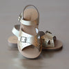 L'Amour Girls Gold Buckled Leather Sandal