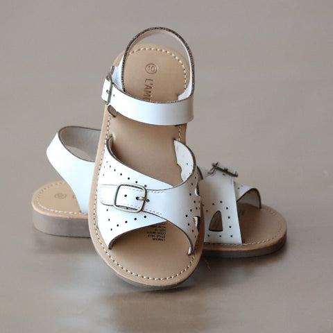 L'Amour Girls Buckled Leather Sandal