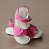 L'Amour Girls Fuchsia Iris Flower Open Toe Sandal
