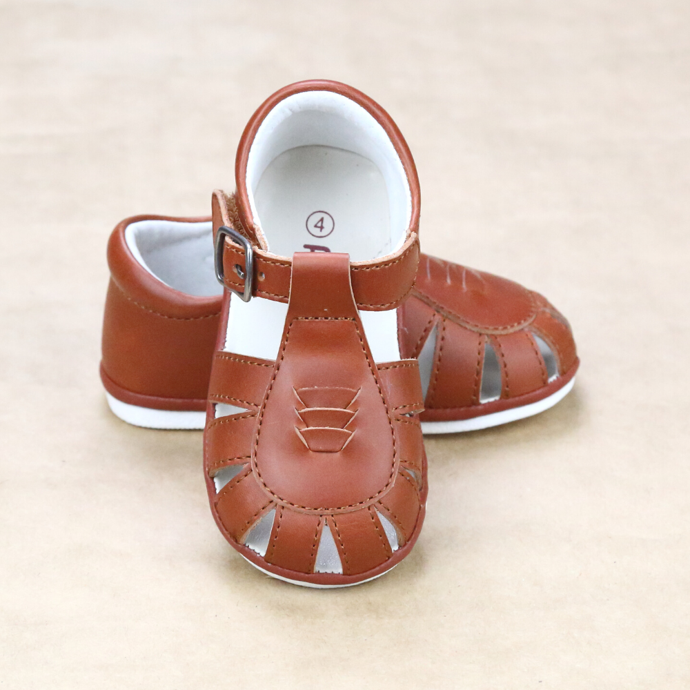 Donsje - Brown Leather Baby Sandals | Childrensalon