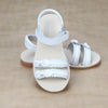 Josie Toddler Girls Scalloped White Leather Classic Sandal
