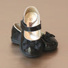 Angel Baby Girls Black Grosgrain Bow Mary Jane