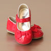 Angel Baby Girls Red Grosgrain Bow Mary Jane