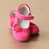 L'Amour Girls Fuchsia Bow Cut Out Nubuck Mary Jane