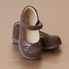 L'Amour Girls Brown Butterfly Mary Jane