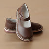 L'Amour Girls Brown Classic Stitch Down Mary Jane